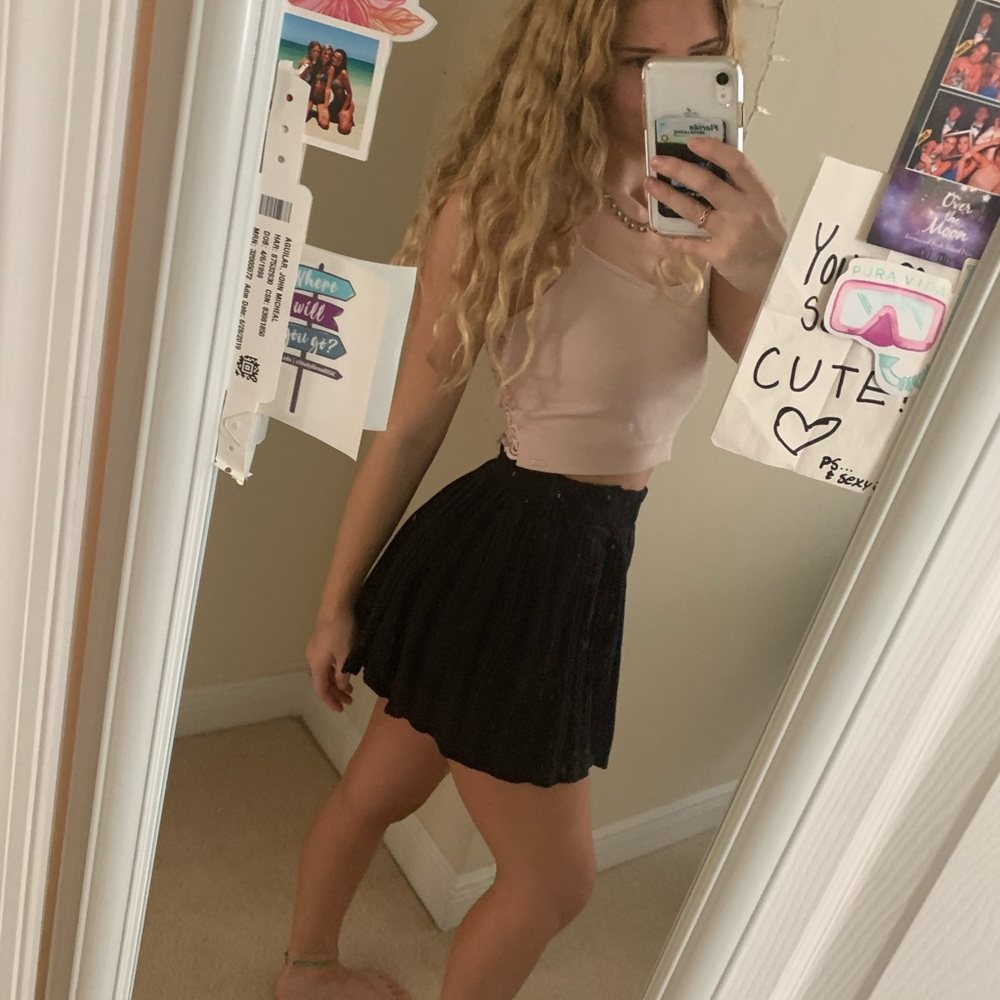 Black short skirt